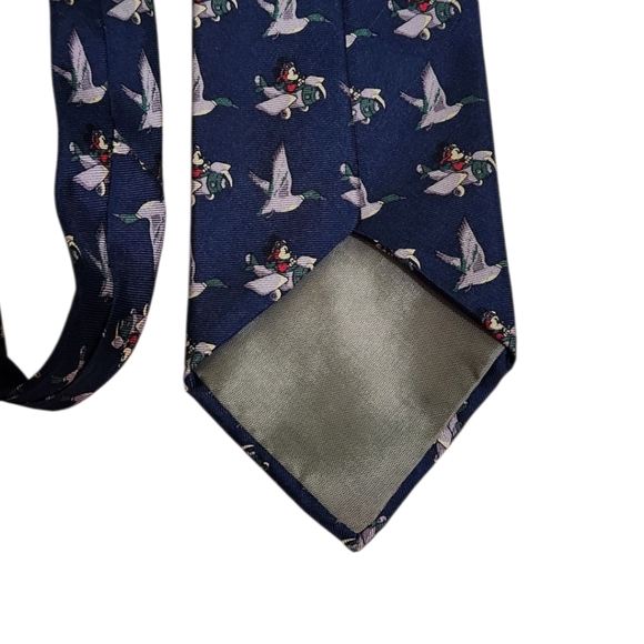 Vintage Mickey Mouse Aviation & Mallard Ducks Silk Tie - Made In USA - Picture 6 of 8